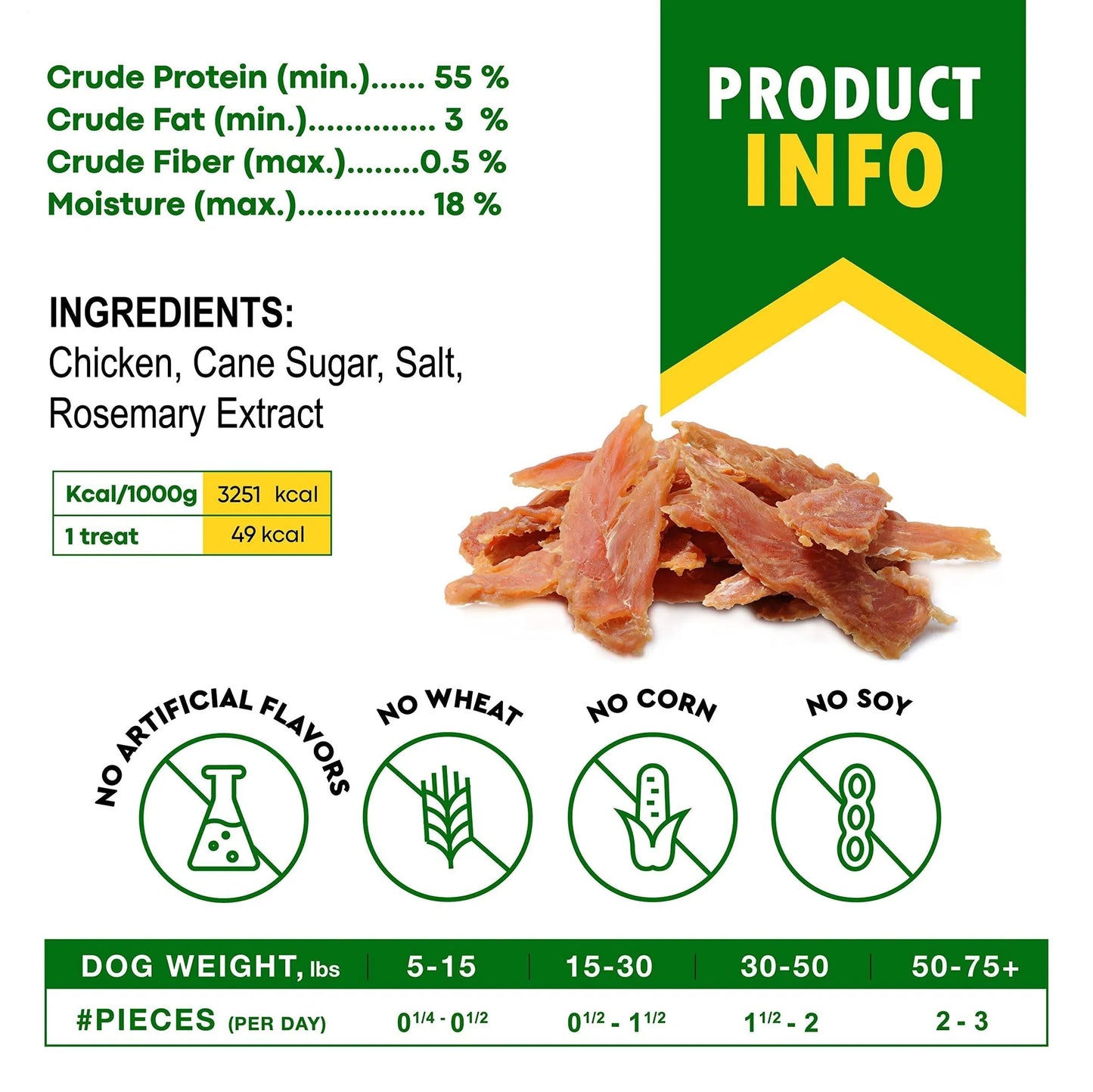 Chicken Jerky Dog Treats All Natural And Organic Healthy Snacks For Large & Small Dogs