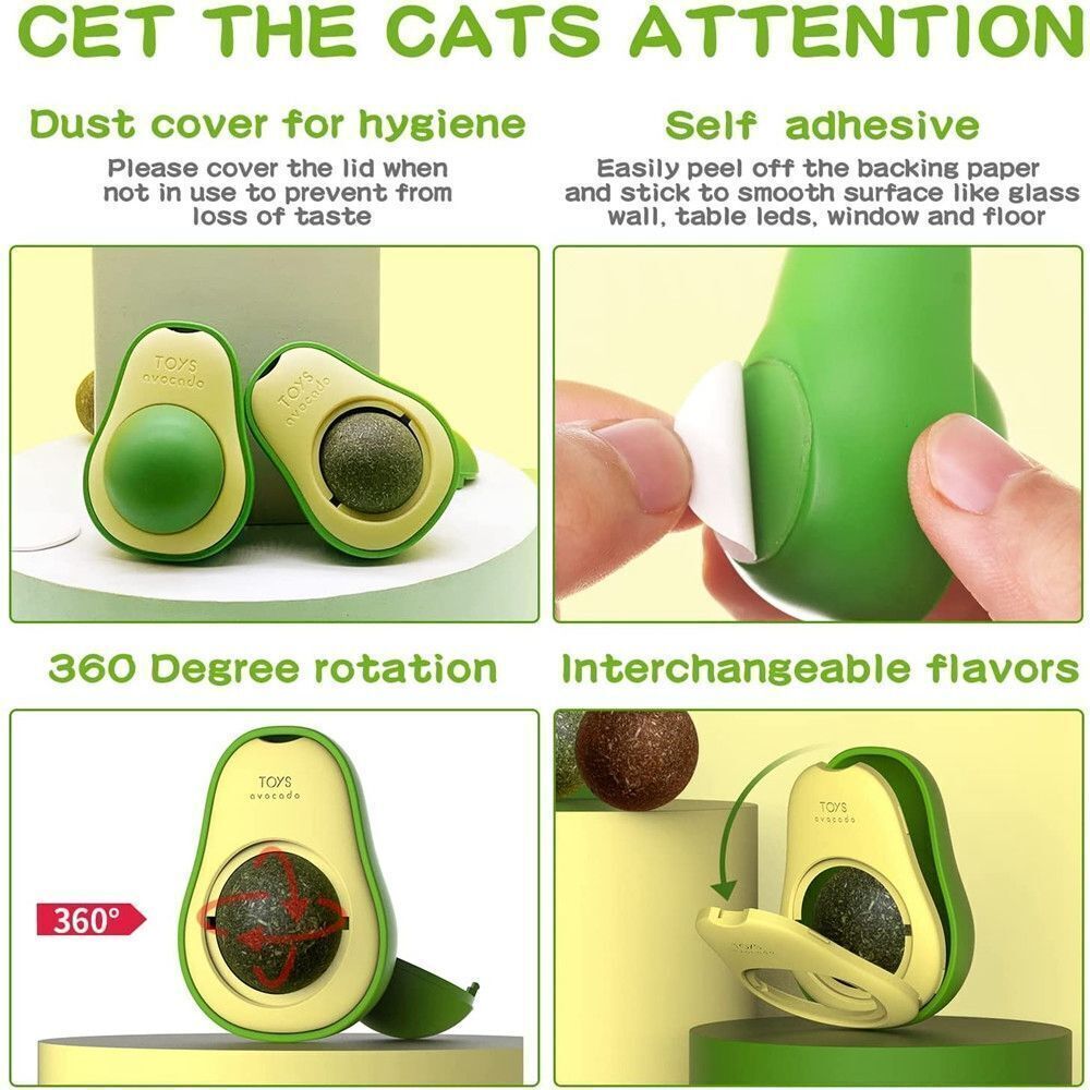 Cute Avocado Catnip Toys Cat Teeth Cleaning