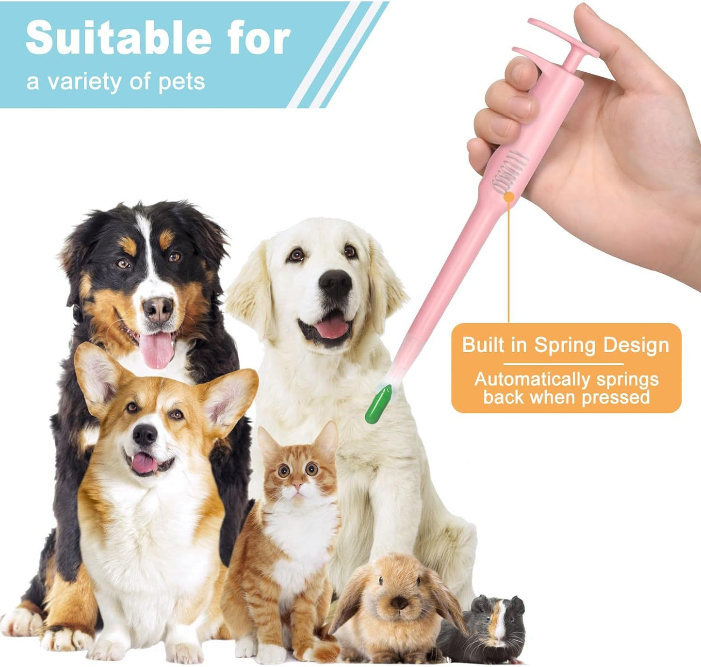 Pet Pill Dispenser Pet Piller Gun With Soft Tip And Pill Feeder For Cats, Dogs, And Small Animals
