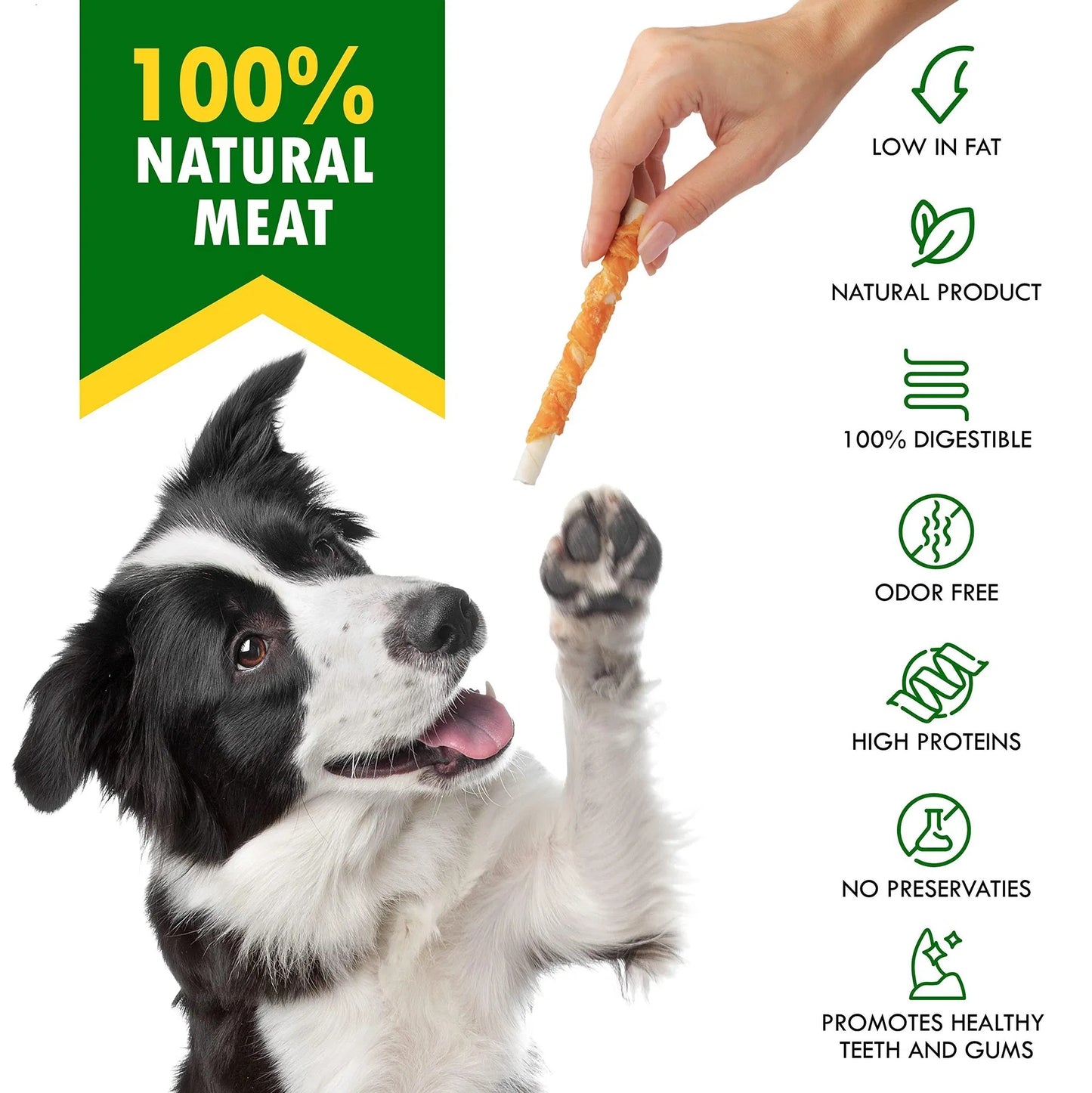 Dog Sticks Wrapped With Chicken & Pet Natural Chew Treats