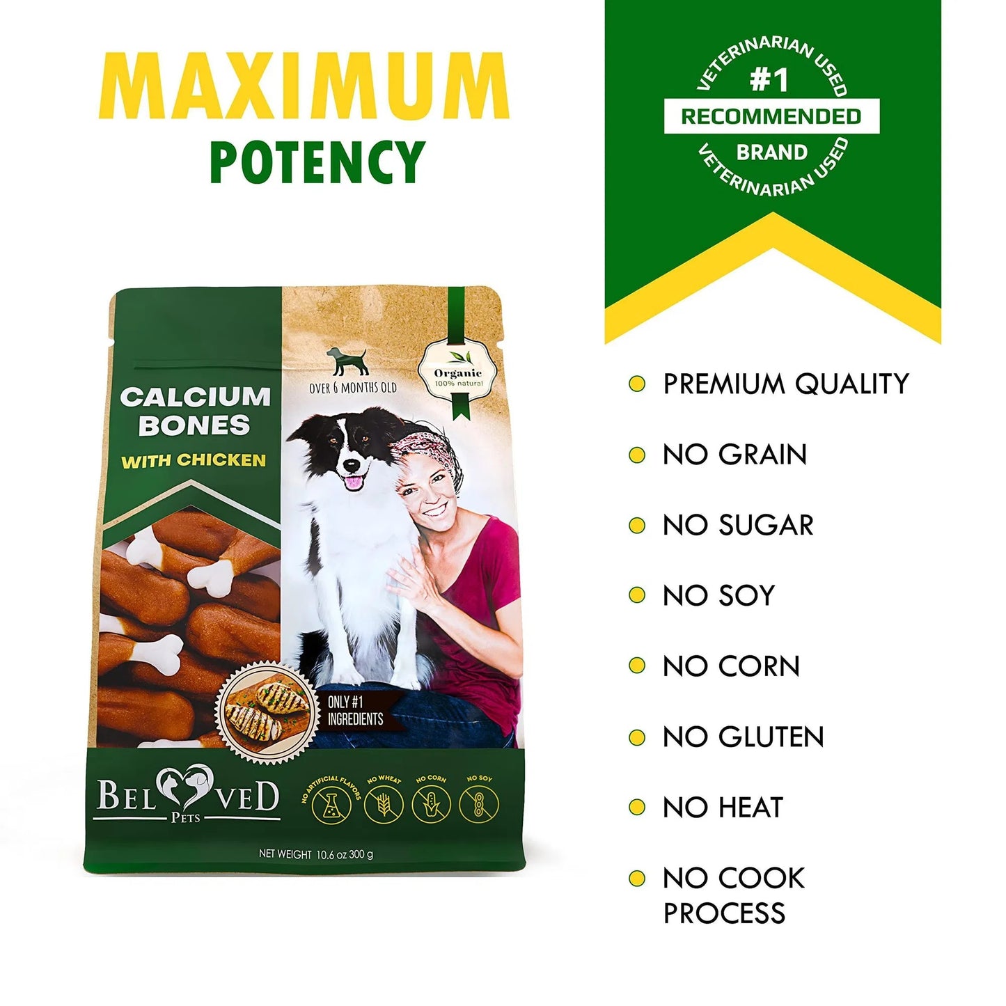 Dog Calcium Bones Wrapped Chicken & Rawhide Free Chew Treats