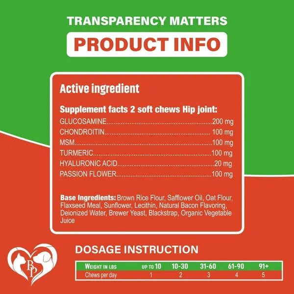 Dog Hip And Joint Supplement Arthritis Pain Relief Treats