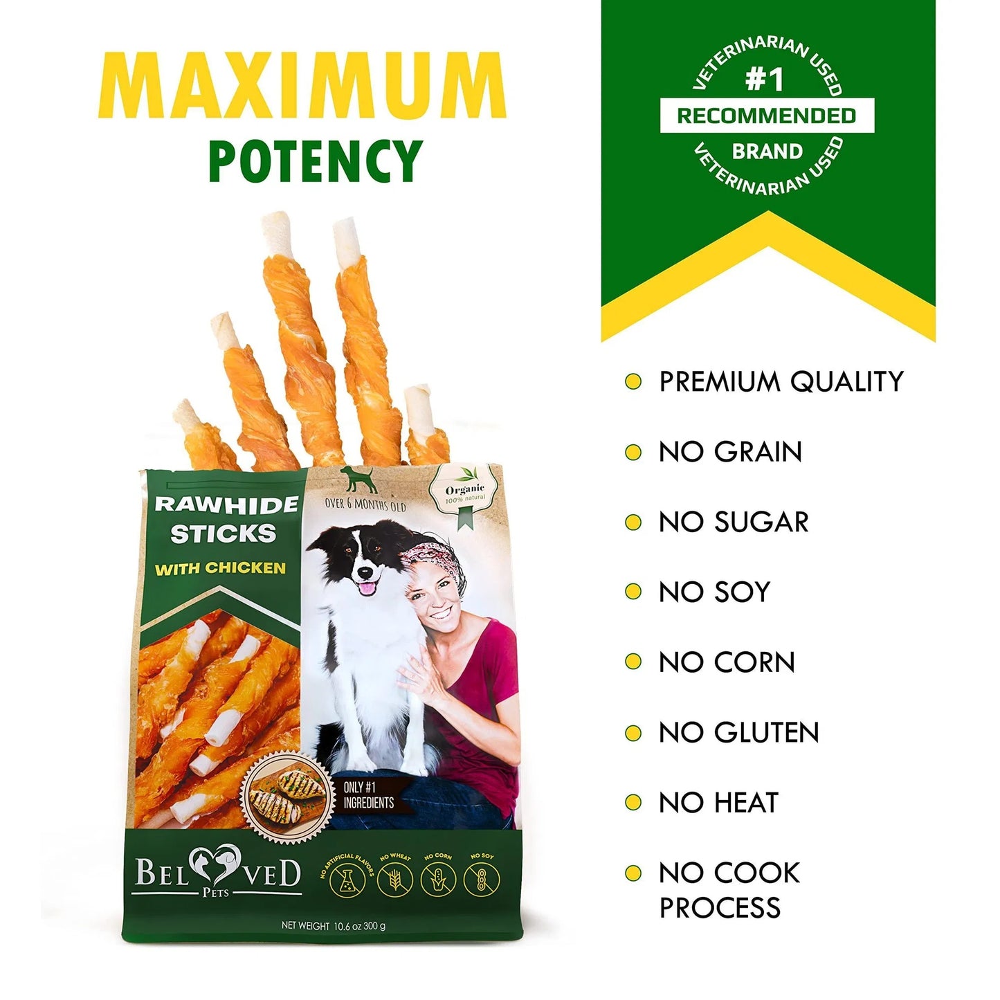 Dog Sticks Wrapped With Chicken & Pet Natural Chew Treats