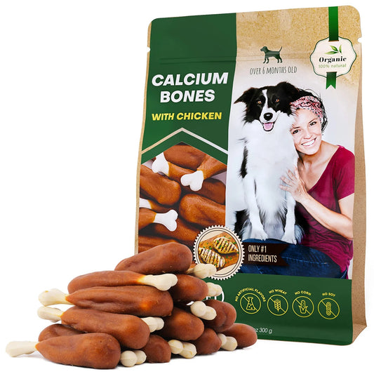 Dog Calcium Bones Wrapped Chicken & Rawhide Free Chew Treats